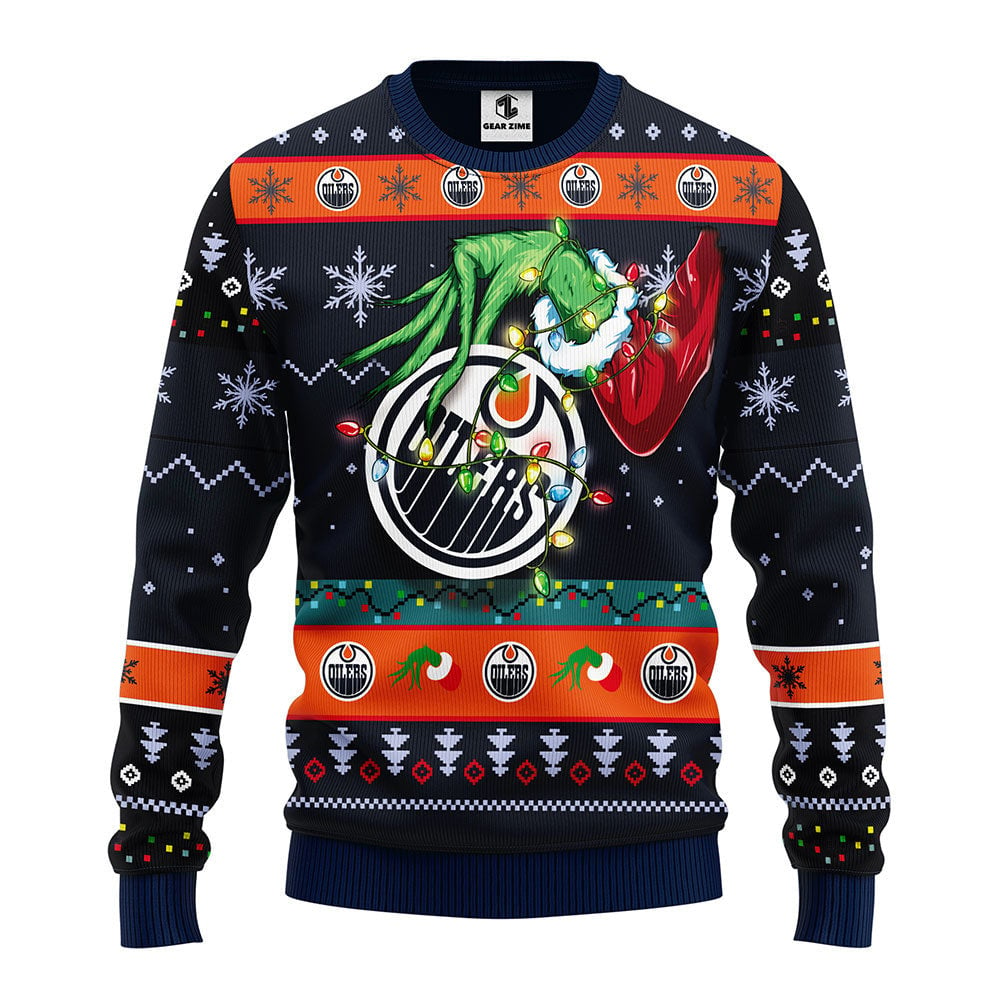 Edmonton Oilers Grinch Ugly Christmas Sweater