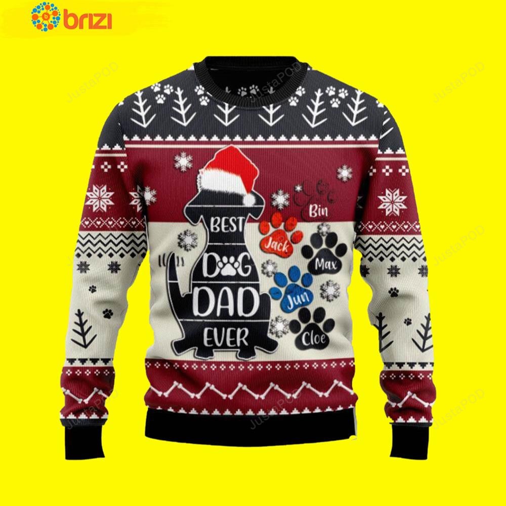 Best Dog Dad Ever Dog Ugly Christmas Sweater